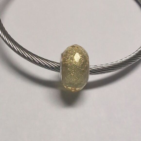 charm Jewelry - Yellow Glittery Charm for Pandora Style‎ Bracelet